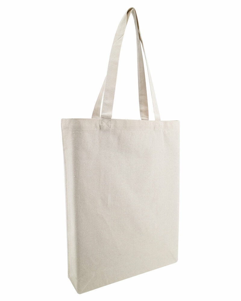 oad oad106r midweight recycled cotton gusseted tote Front Fullsize