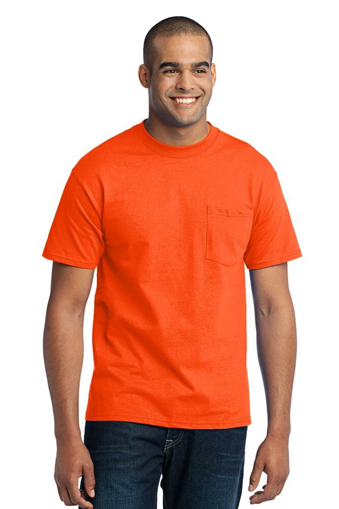 Port & Company PC55PT Tall Core Blend Pocket Tee Front Fullsize"