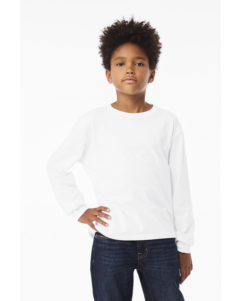 Bella + Canvas 3511Y Youth 6 oz Heavyweight Long Sleeve T-Shirt Front Fullsize"