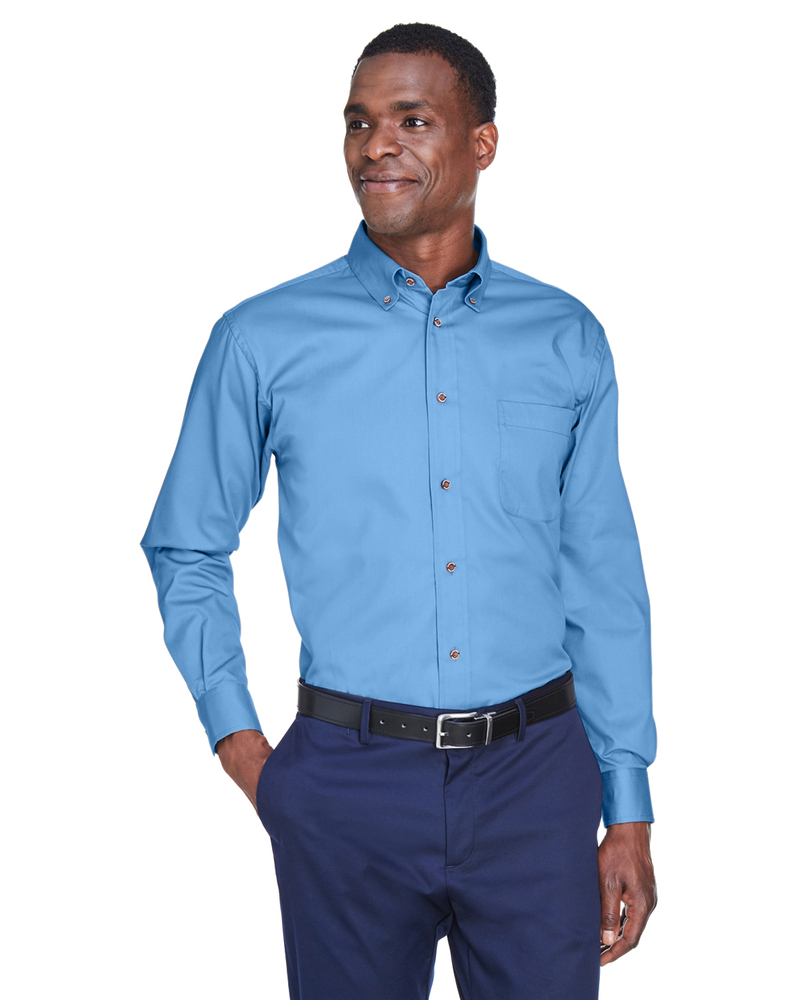 Harriton M500 | Men's Easy Blend™ Long-Sleeve Twill Shirt with Stain ...
