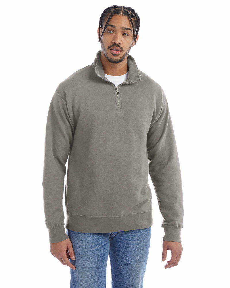 comfortwash by hanes gdh425 unisex quarter-zip sweatshirt Front Fullsize
