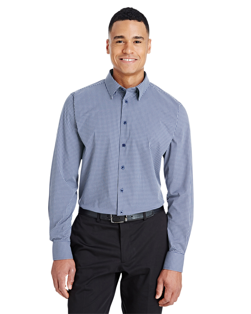 devon & jones dg535 crownlux performance™ men's tonal mini check shirt Front Fullsize