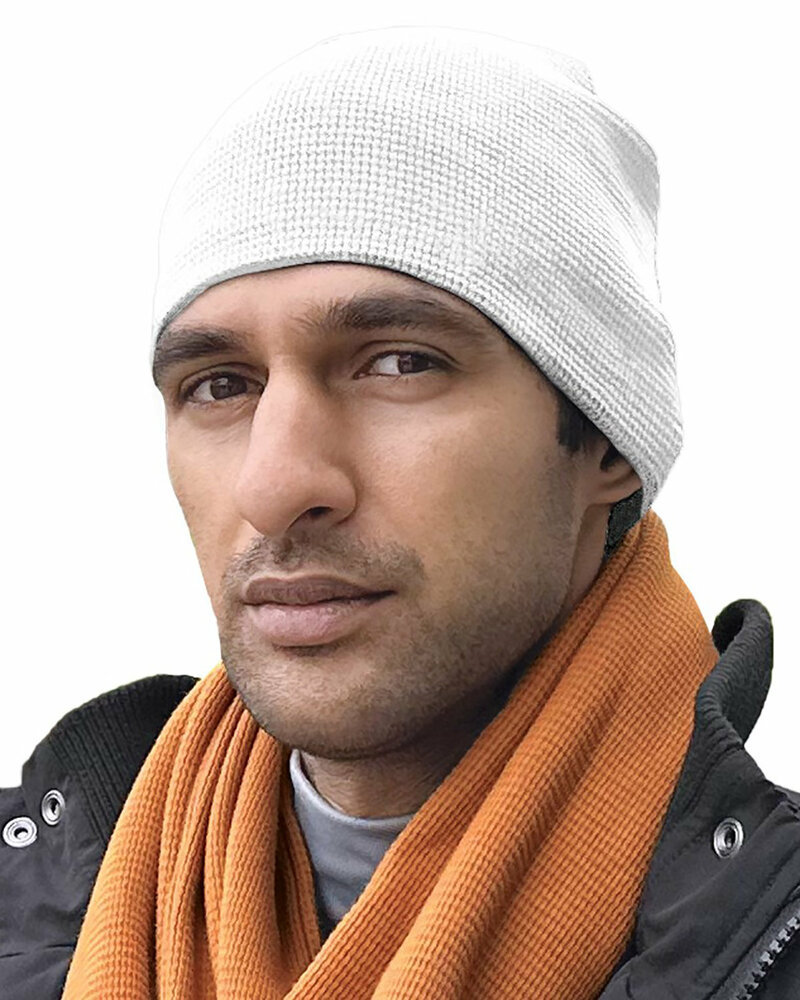 bayside 3835 8" thermal beanie Front Fullsize