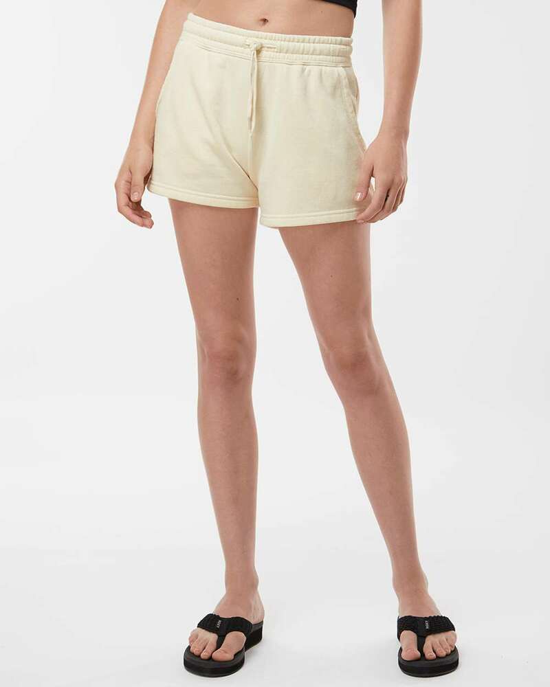Independent Trading Co. PRM20SRT Women’s Lightweight California Wave Wash Sweatshorts Front Fullsize"