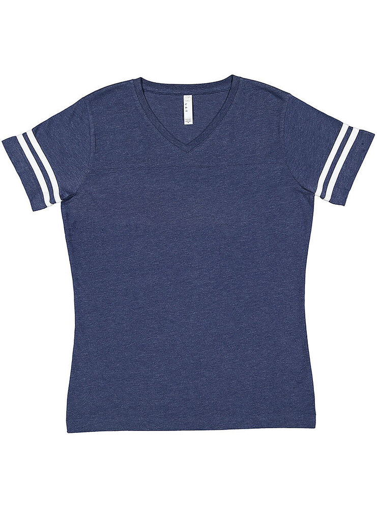 LAT 3537 Women's Football V-Neck Fine Jersey Tee Front Fullsize"