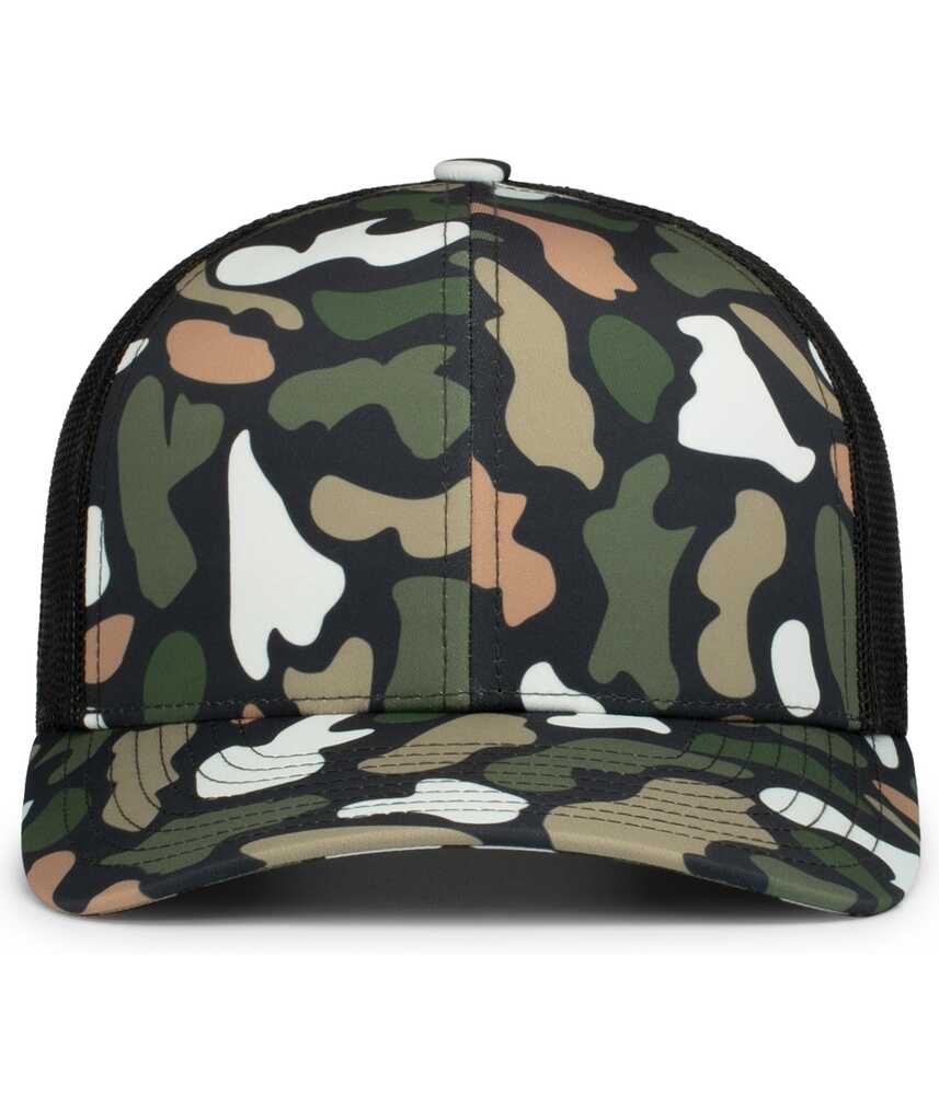 Pacific Headwear P686 DUCK CAMO TRUCKER SNAPBACK CAP Front Fullsize"