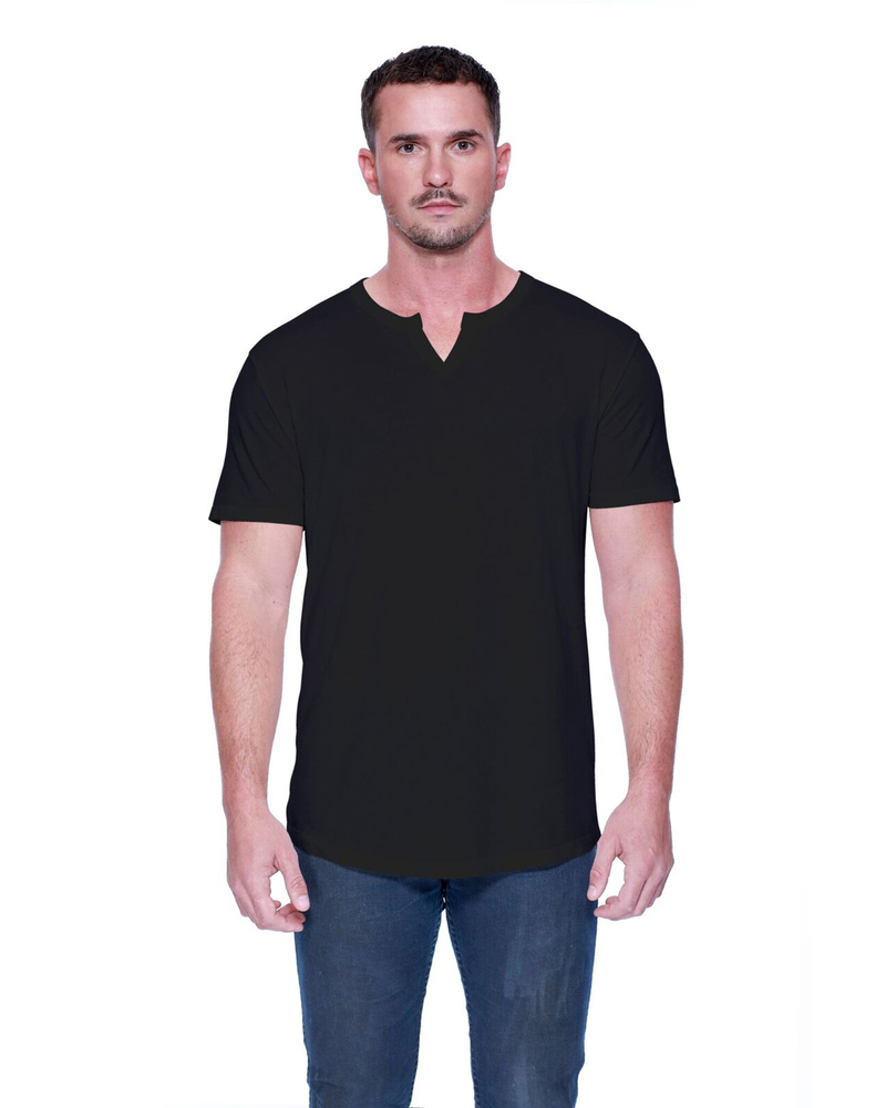 startee st2422 men's 4.3 oz., cvc  slit v-neck t-shirt Front Fullsize