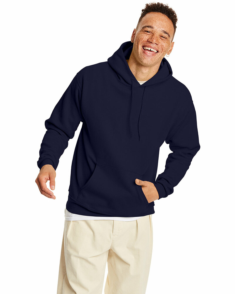 Hanes P170 Unisex Ecosmart® 50/50 Pullover Hooded Sweatshirt Front Fullsize"