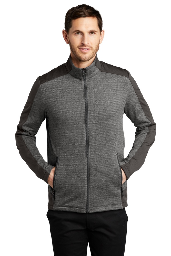 port authority f239 grid fleece jacket Front Fullsize