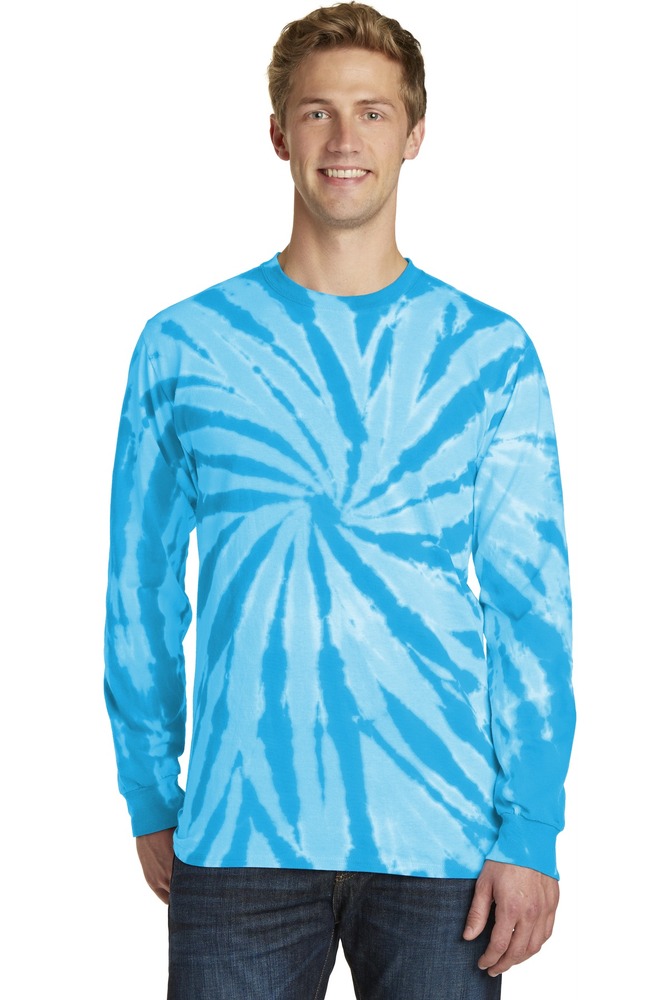 port & company pc147ls tie-dye long sleeve tee Front Fullsize