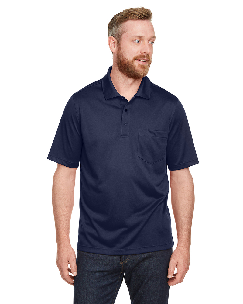 harriton m348p men's advantage snag protection plus il pocket polo Front Fullsize