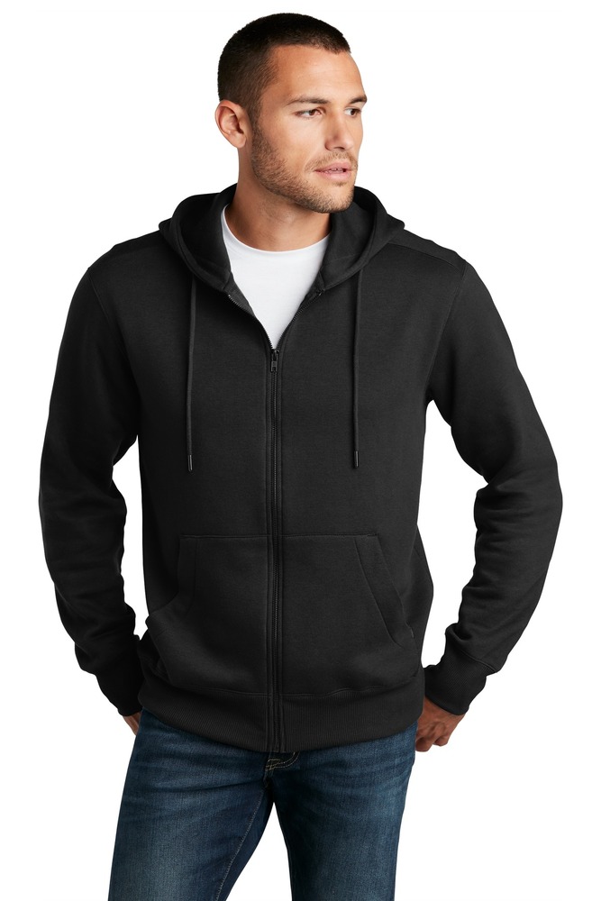 district dt1103 perfect weight ® fleece full-zip hoodie Front Fullsize