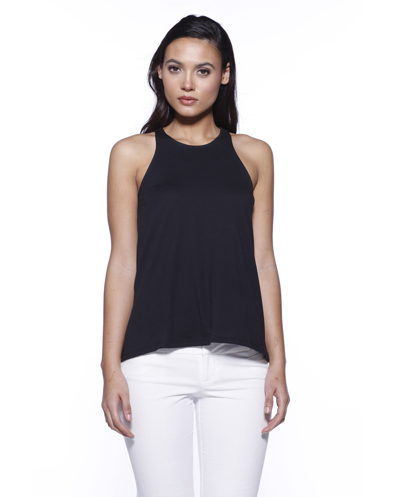 startee st1484 ladies' cvc flared tank top Front Fullsize