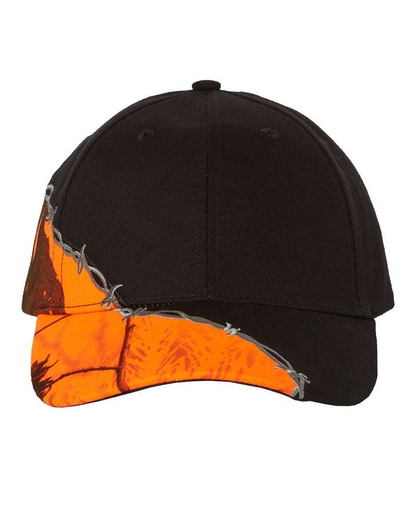 Kati LC4BW Camo with Barbed Wire Embroidery Cap Front Fullsize"
