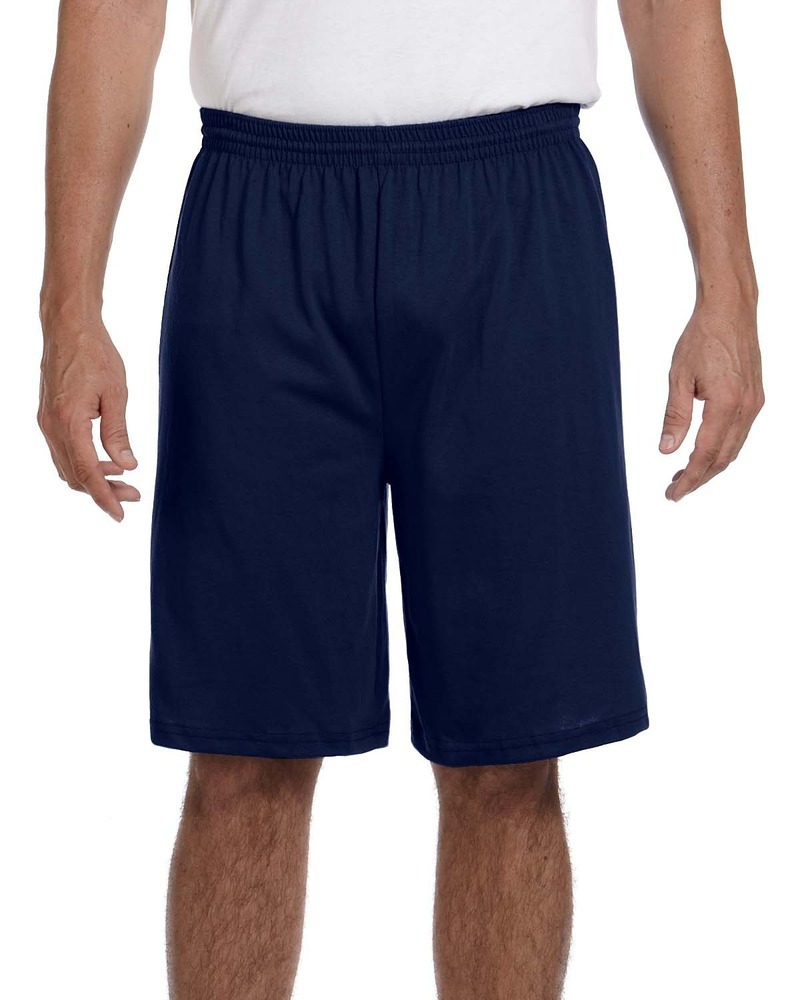 augusta sportswear 915 adult longer-length jersey short Front Fullsize
