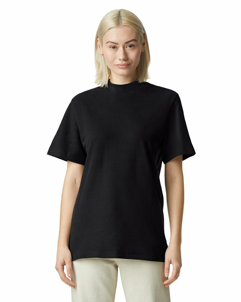 american apparel 1pq unisex mockneck pique t-shirt Front Fullsize