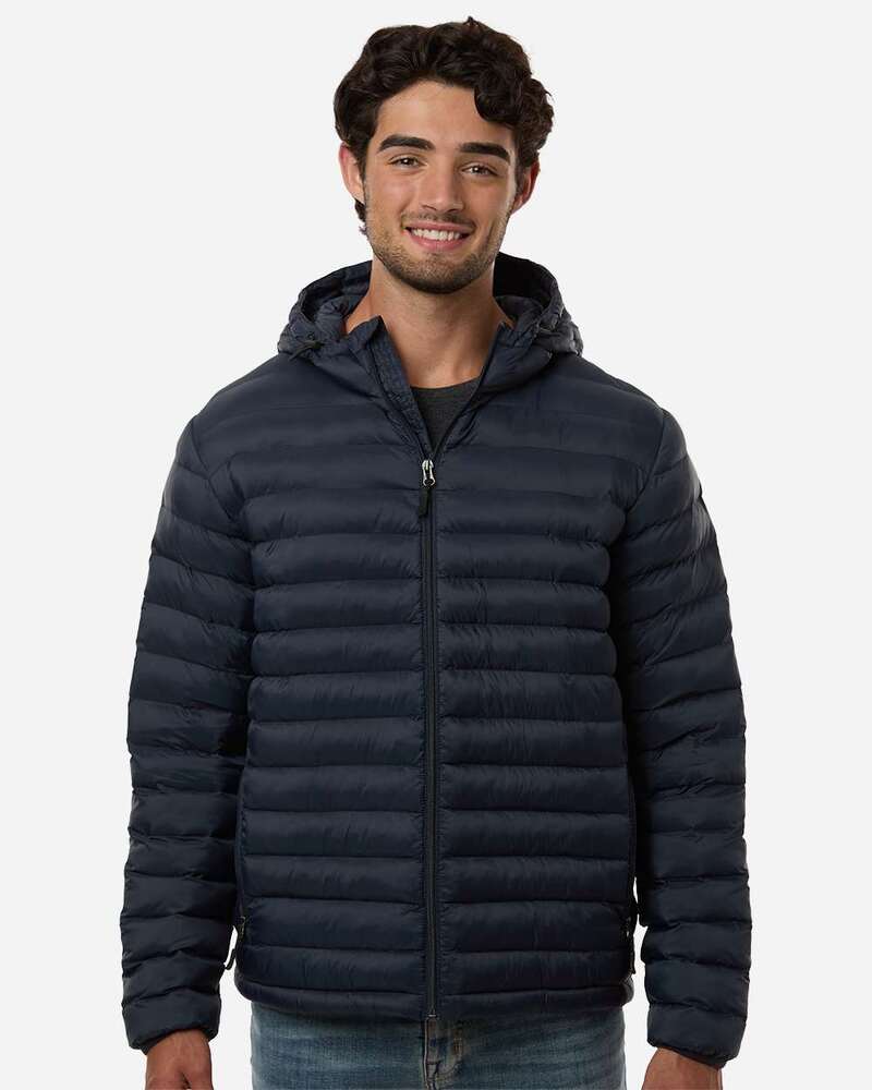 Weatherproof 26715 Men's Lightweight Poly-filled Hooded Puffer Jacket Front Fullsize"