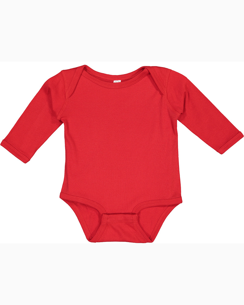 rabbit skins 4411 infant long sleeve baby rib bodysuit Front Fullsize