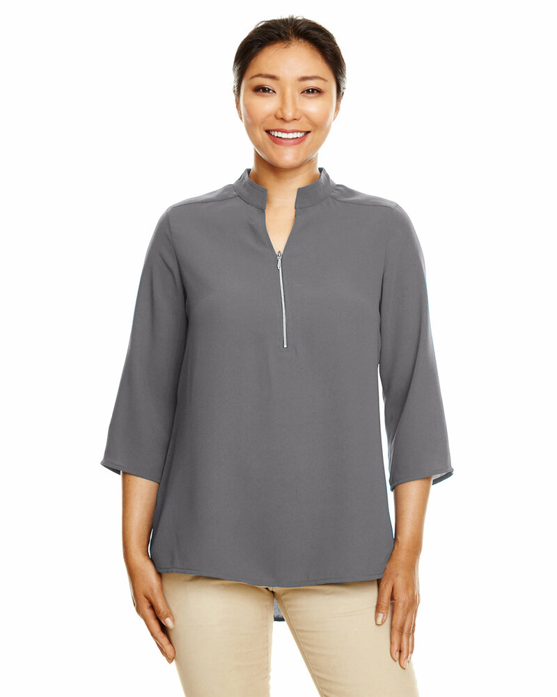 Devon & Jones DP611W Ladies' Perfect Fit™  3/4-Sleeve Crepe Tunic Front Fullsize"