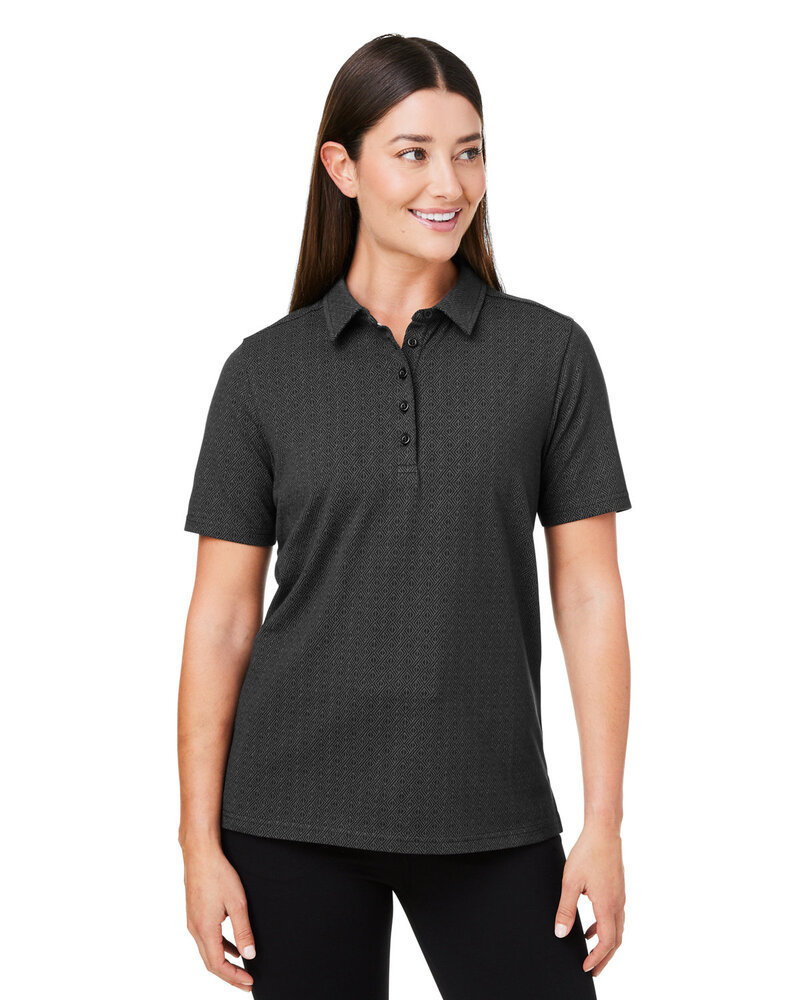 devon & jones dg101w crownlux performance® ladies' geo polo Front Fullsize