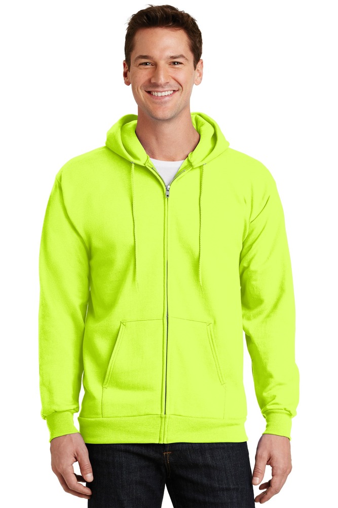 port & company pc90zh essential fleece full-zip hooded sweatshirt Front Fullsize