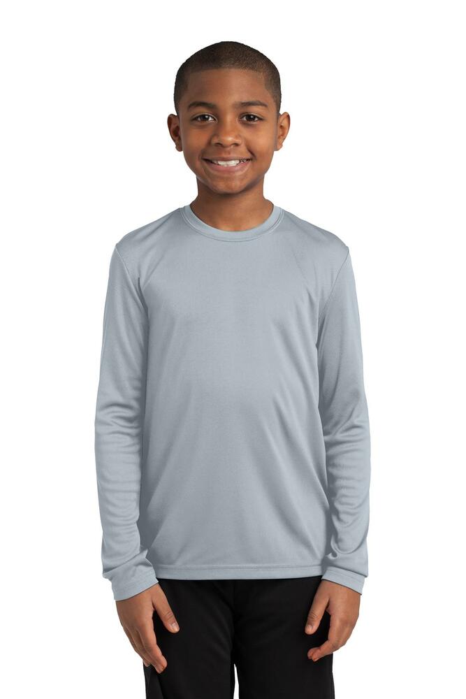 sport-tek yst350ls youth long sleeve posicharge ® competitor™ tee Front Fullsize