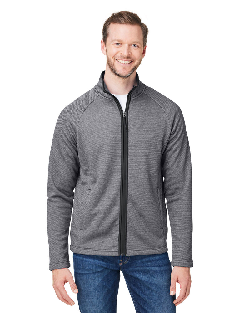 core365 ce72 men's venture heathered stripe full-zip Front Fullsize