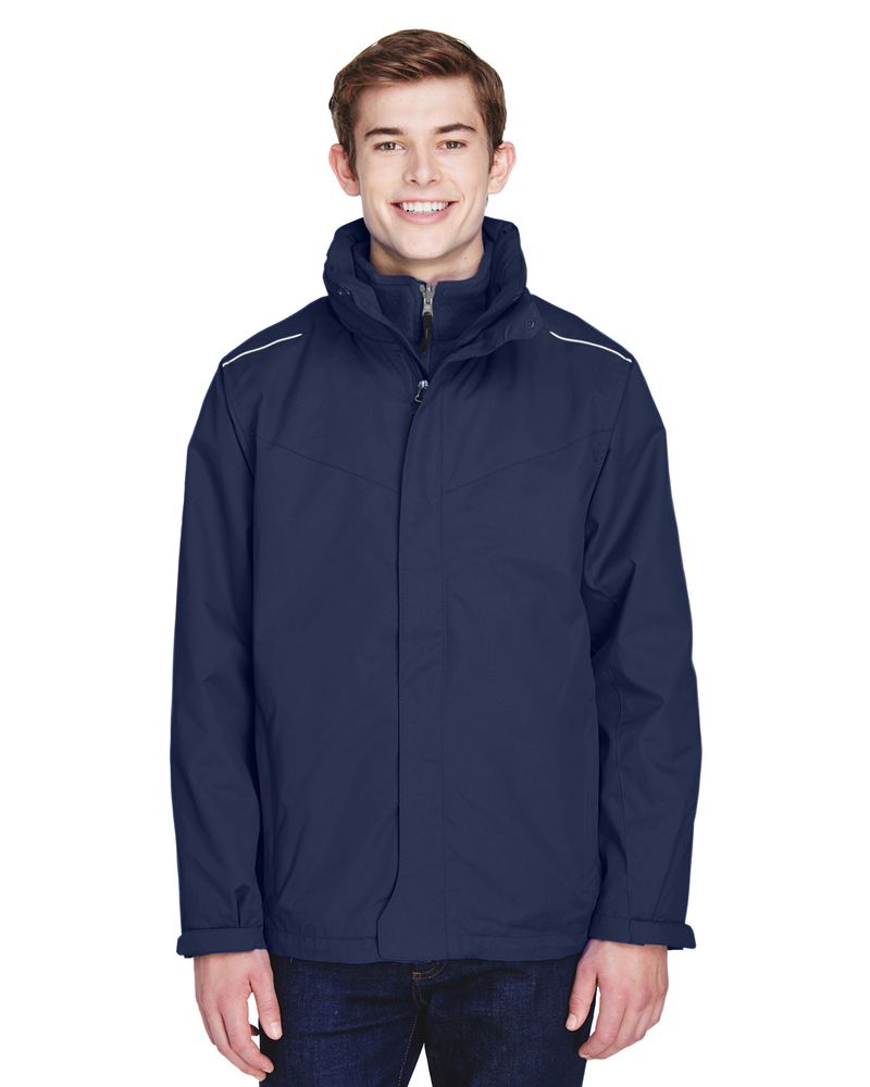 core365 88205t men's tall region 3-in-1 jacket with fleece liner Front Fullsize