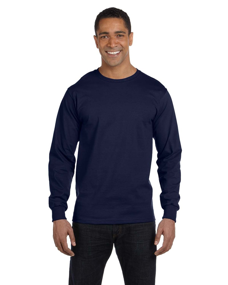 Hanes 5286 Men's 5.2 oz. ComfortSoft® Cotton Long-Sleeve T-Shirt Front Fullsize"