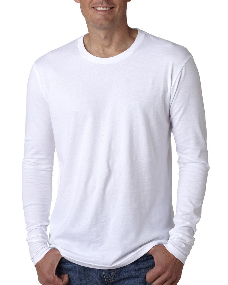 Next Level N3601 Men's Cotton Long-Sleeve Crew Front Fullsize"