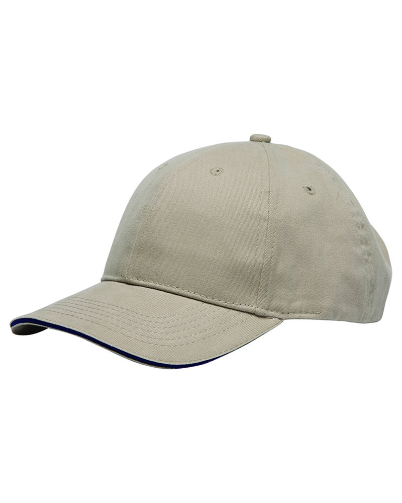 bayside ba3617 100% washed cotton unstructured sandwich cap Front Fullsize