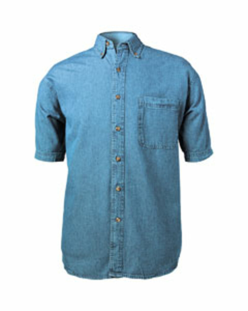sierra pacific 0211 men's short sleeve denim shirt Front Fullsize