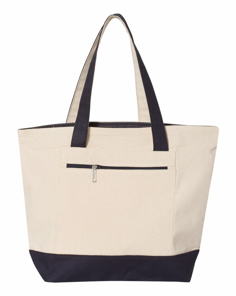 q-tees q1300 19l zippered tote Front Fullsize