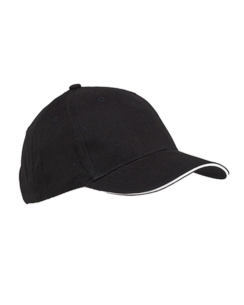 big accessories bx004 6-panel twill sandwich baseball cap Front Fullsize