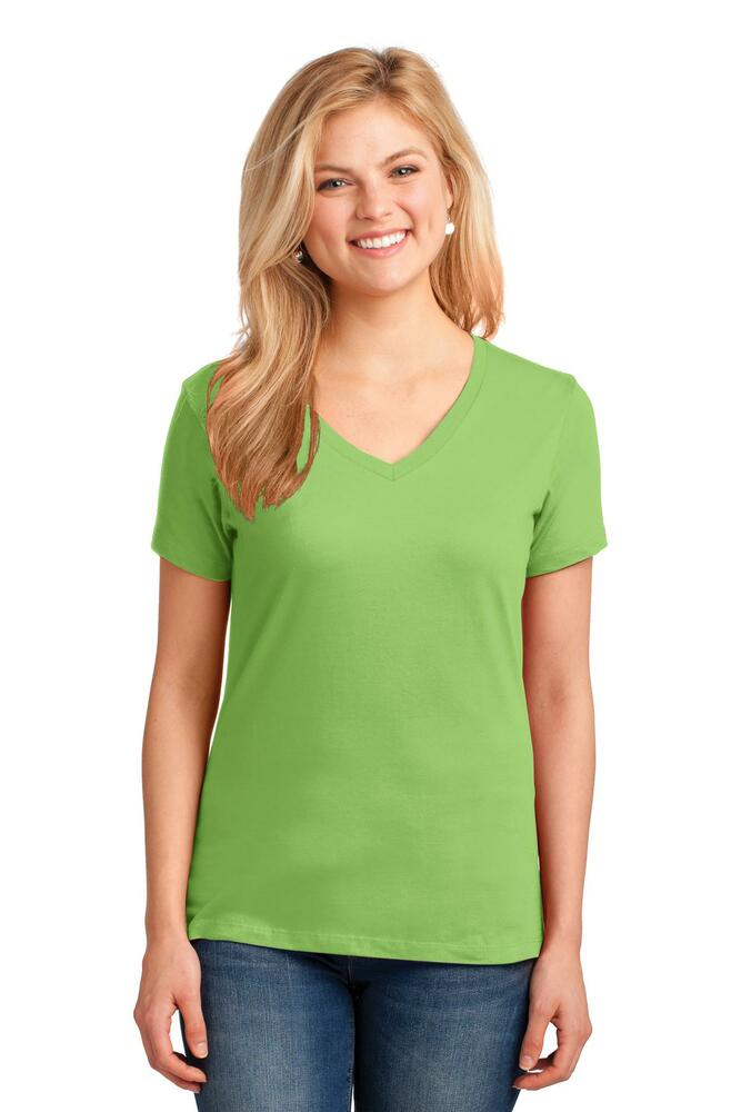 Port & Company LPC54V Ladies Core Cotton V-Neck Tee Front Fullsize"