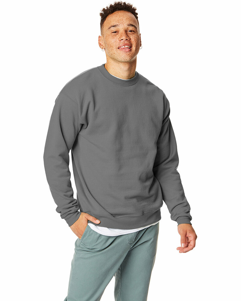 Hanes P1607 Unisex Ecosmart® 50/50 Crewneck Sweatshirt Front Fullsize"