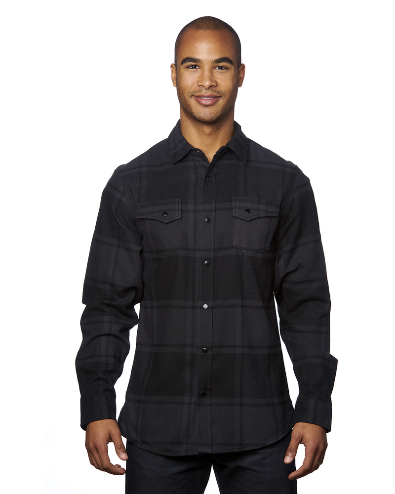 burnside b8219 men's snap-front flannel shirt Front Fullsize