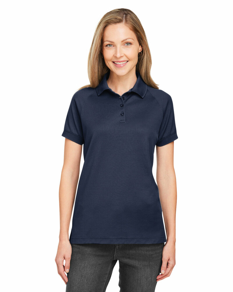 harriton m208w ladies' charge snag and soil protect polo Front Fullsize