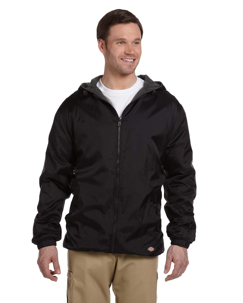 dickies 33237 men's fleece-lined hooded nylon jacket Front Fullsize