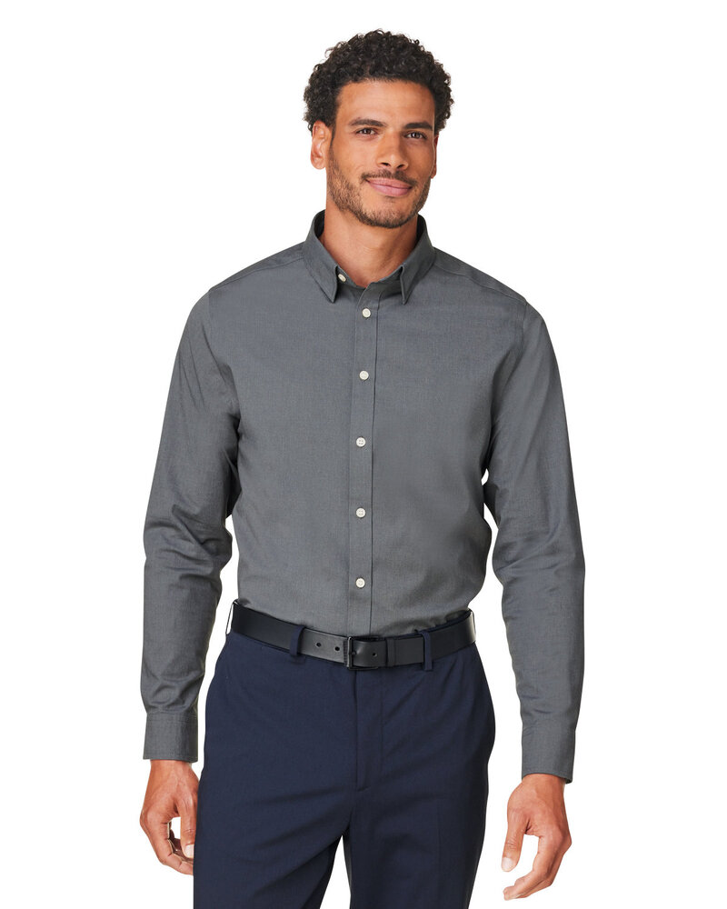 devon & jones dg505 crownlux performance® men's spencer poplin shirt Front Fullsize