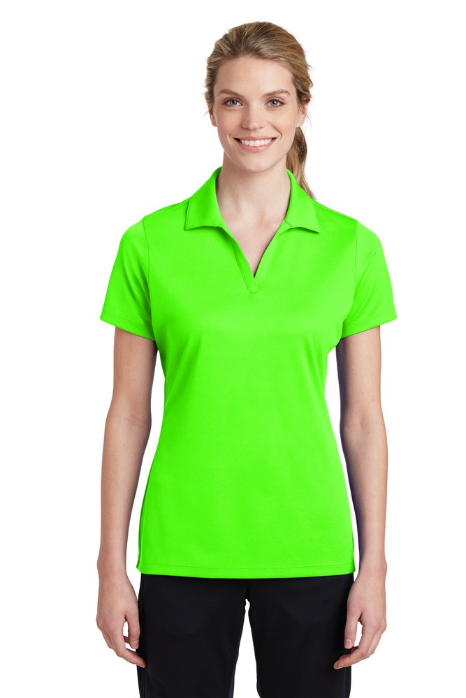sport-tek lst640 ladies posicharge ® racermesh ® polo Front Fullsize