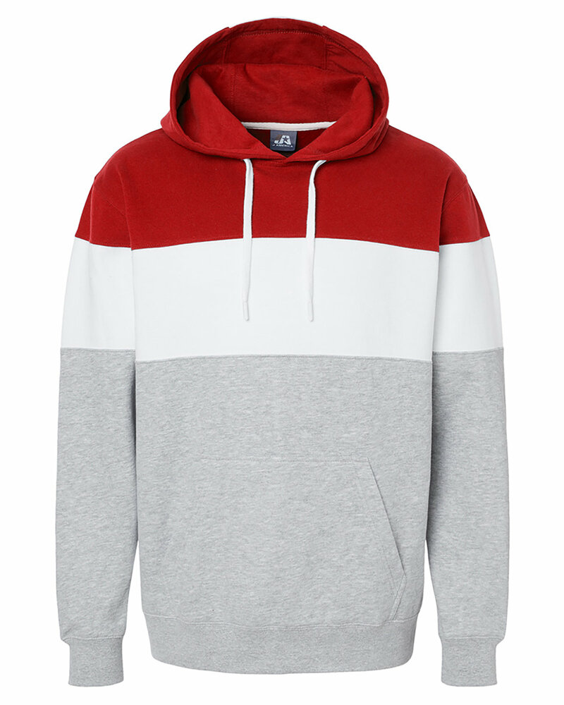 j america 8644 men's varsity pullover hooded sweatshirt Front Fullsize