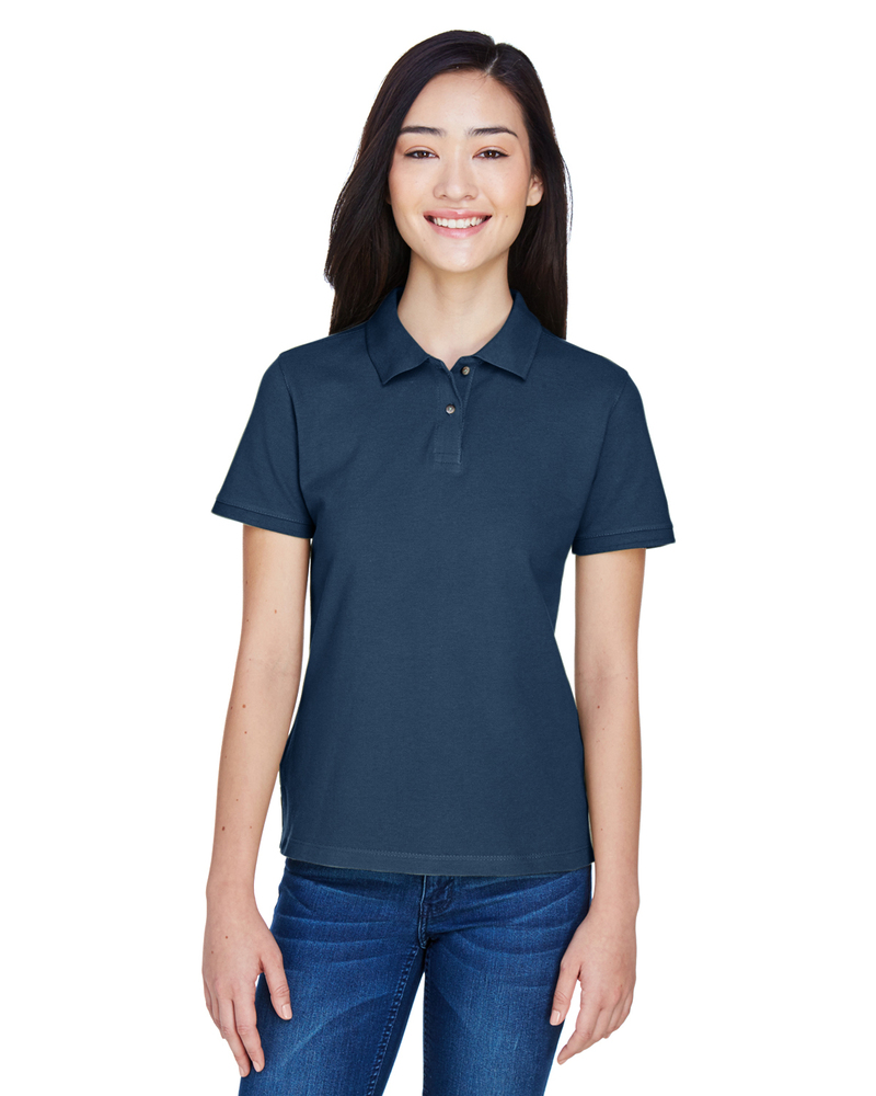 harriton m200w ladies' 6 oz. ringspun cotton piqué short-sleeve polo Front Fullsize