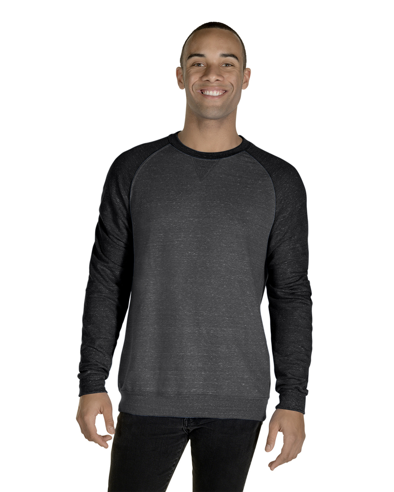 jerzees 91mr snow heather french terry raglan crew Front Fullsize