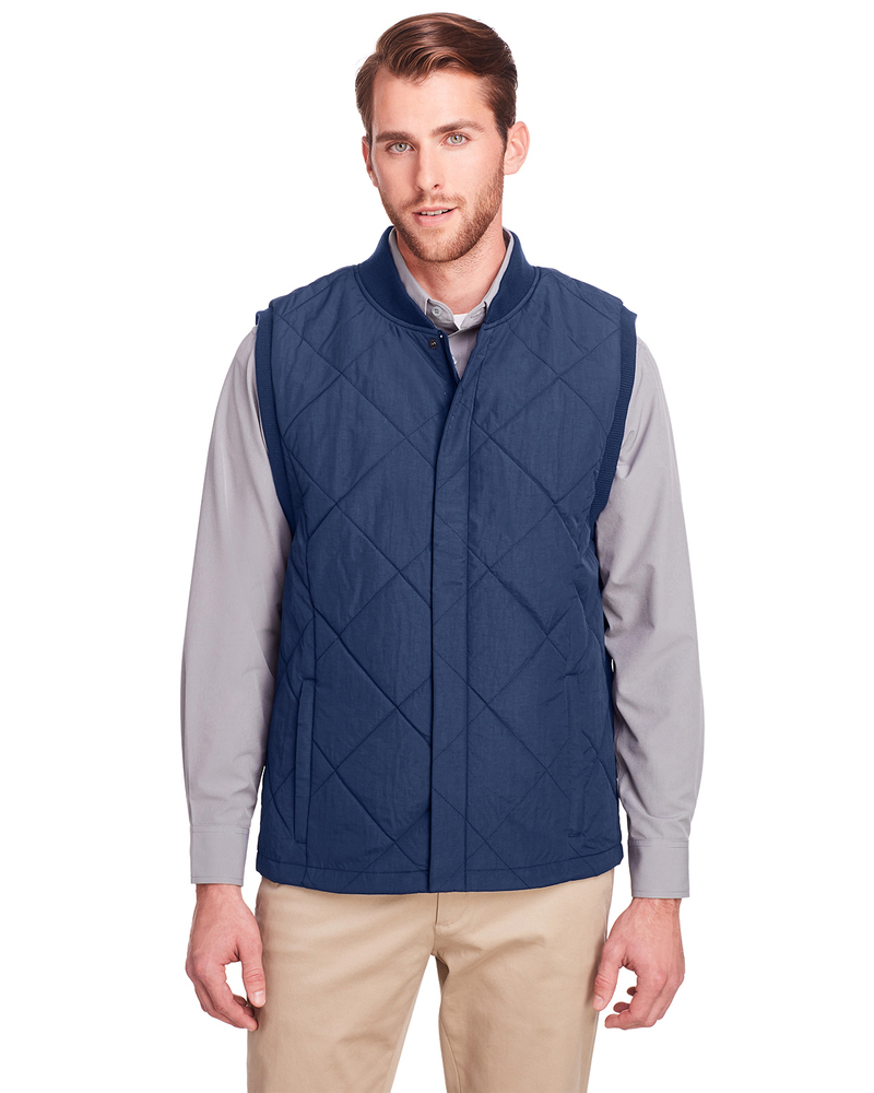 ultraclub uc709 men's dawson quilted hacking vest Front Fullsize