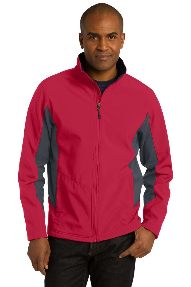 port authority tlj318 tall core colorblock soft shell jacket Front Fullsize