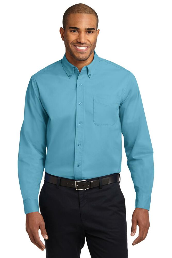 port authority s608es extended size long sleeve easy care shirt Front Fullsize