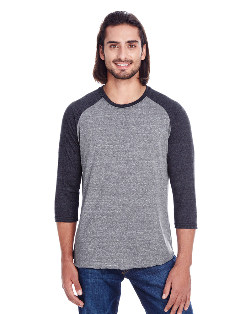 Threadfast Apparel 302G Unisex Triblend 3/4-Sleeve Raglan Front Fullsize"
