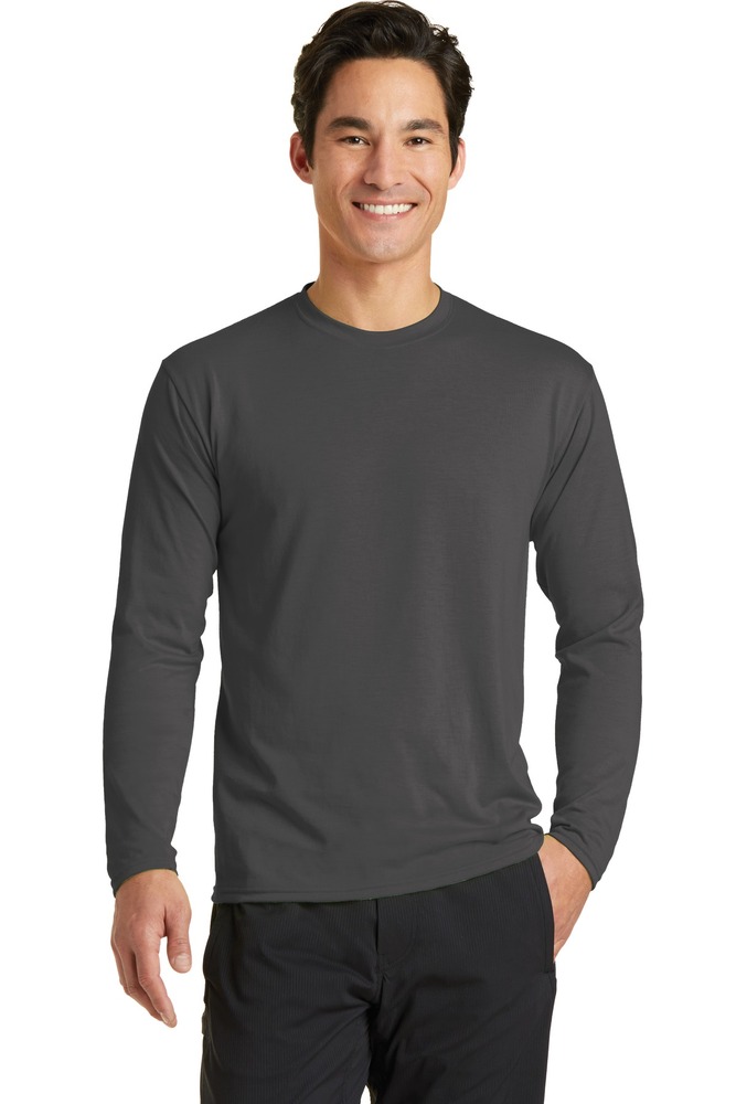 port & company pc381ls long sleeve performance blend tee Front Fullsize