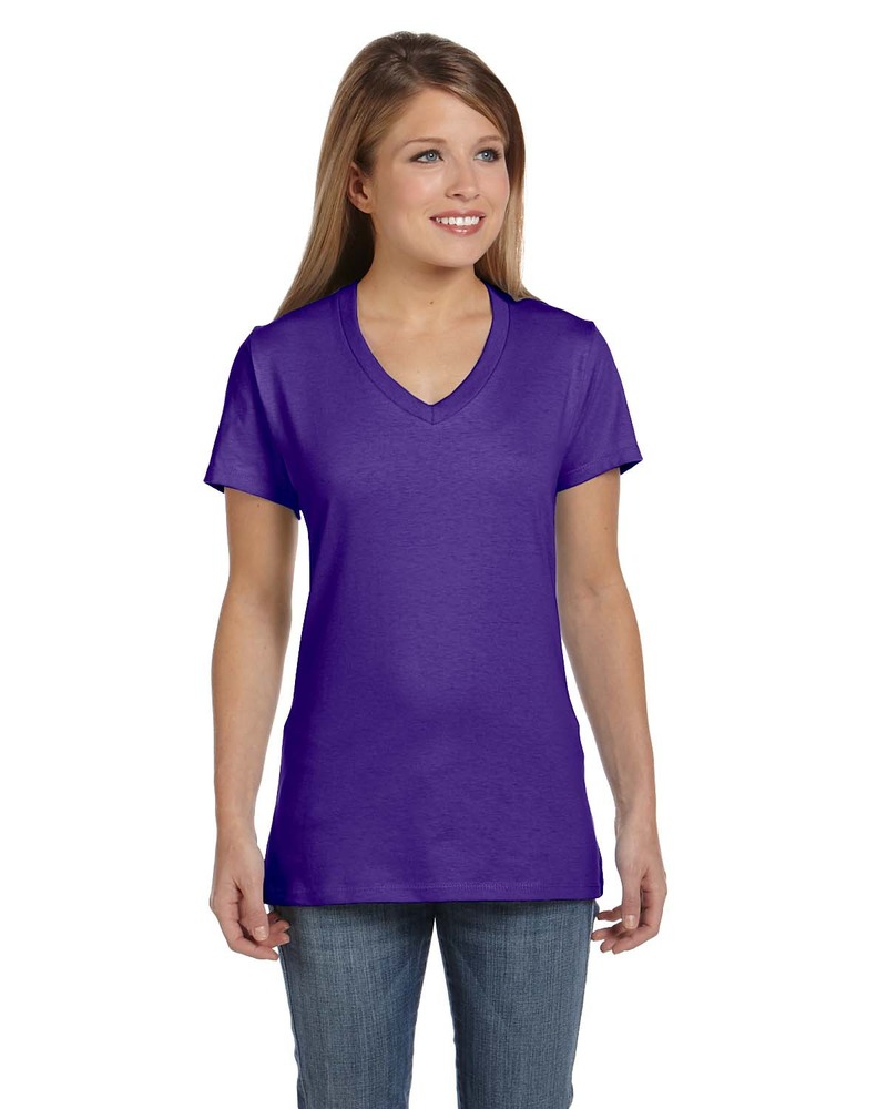 Hanes S04V Ladies Perfect-T V-Neck T-Shirt Front Fullsize"